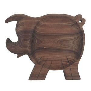 Unique Pig Shaped Wooden Serving Dish Platter Tray Decor